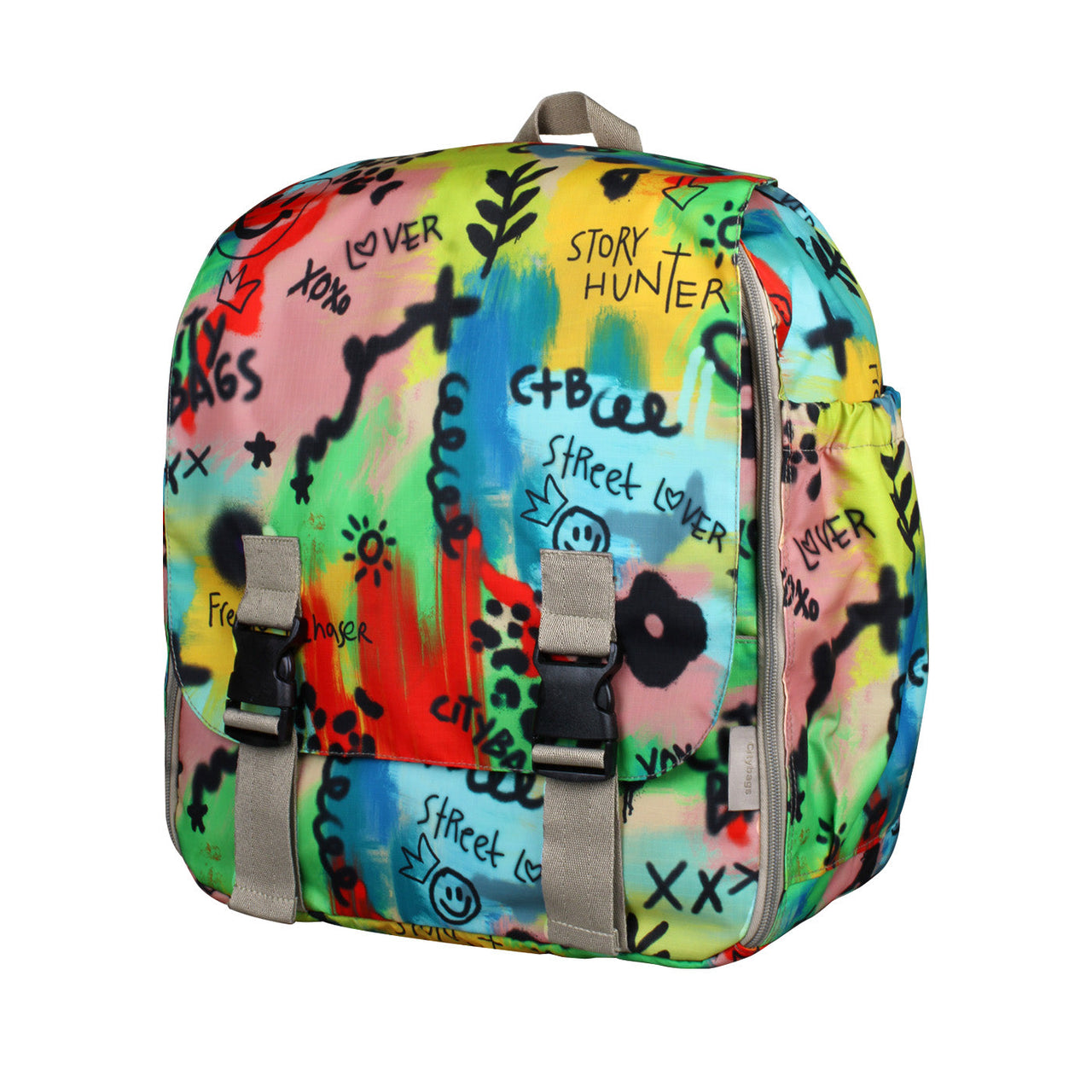 Morral Cabina Tapa Ultra Citybags Estampado Graffiti