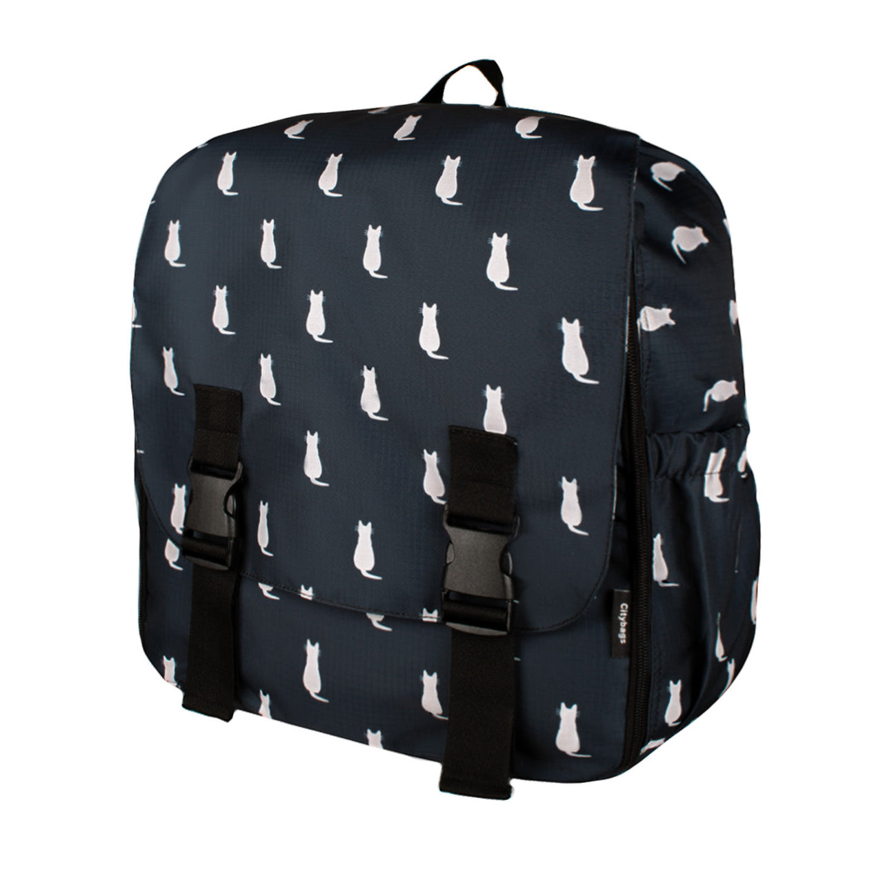 Morral Cabina Tapa Ultra Citybags Estampado Gatos