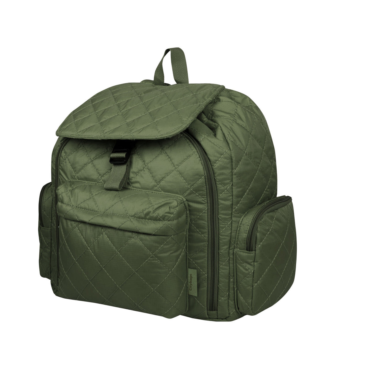 Morral Mochilero Pequeno Puffer Verde Militar