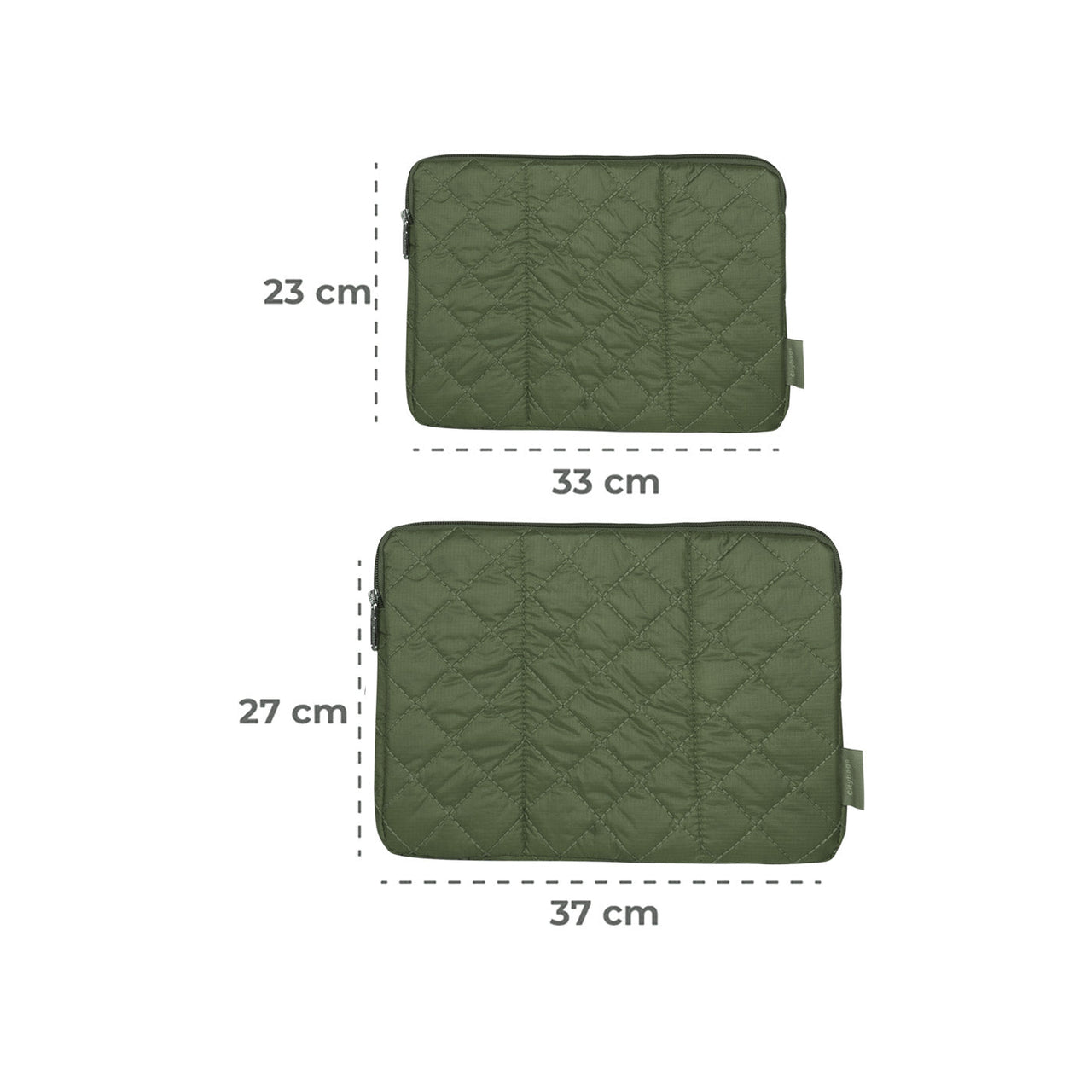 Estuche Laptop Puffer Verde Militar